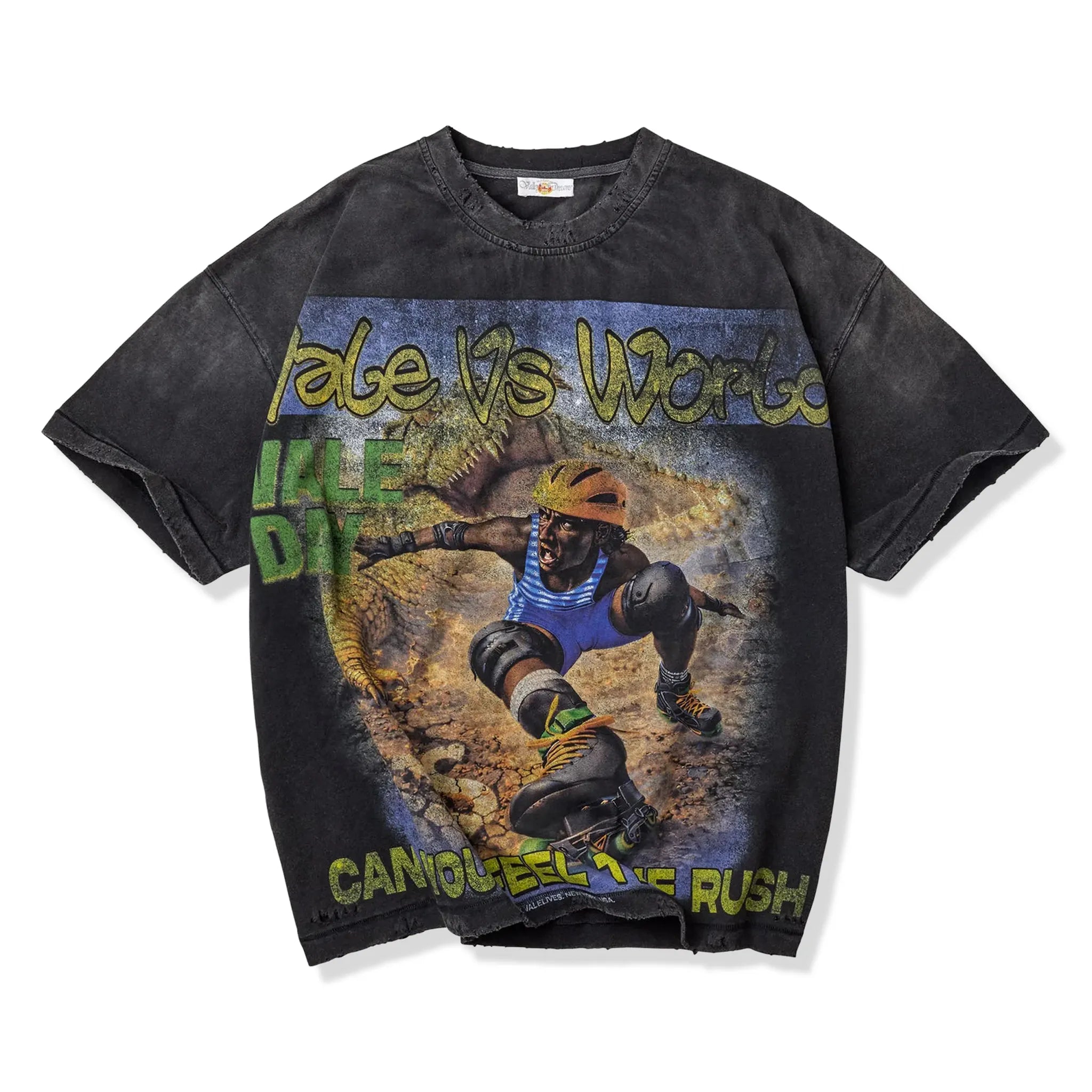 Front View of Vale Forever Rush Black T-Shirt
